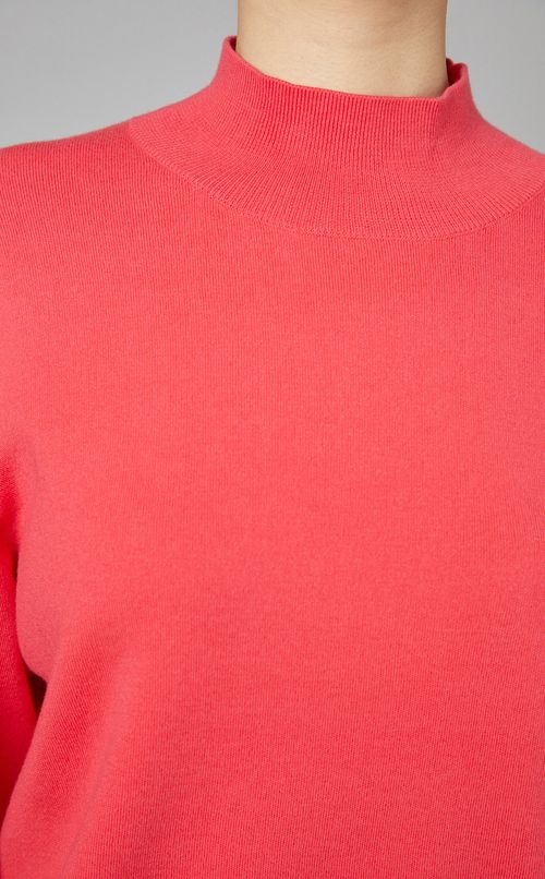 ウール混ビルドネックニットプルオーバー