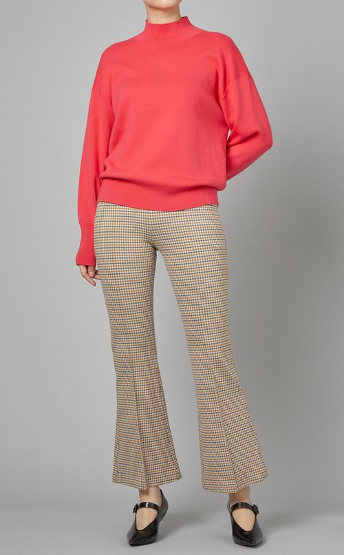 ウール混ビルドネックニットプルオーバー