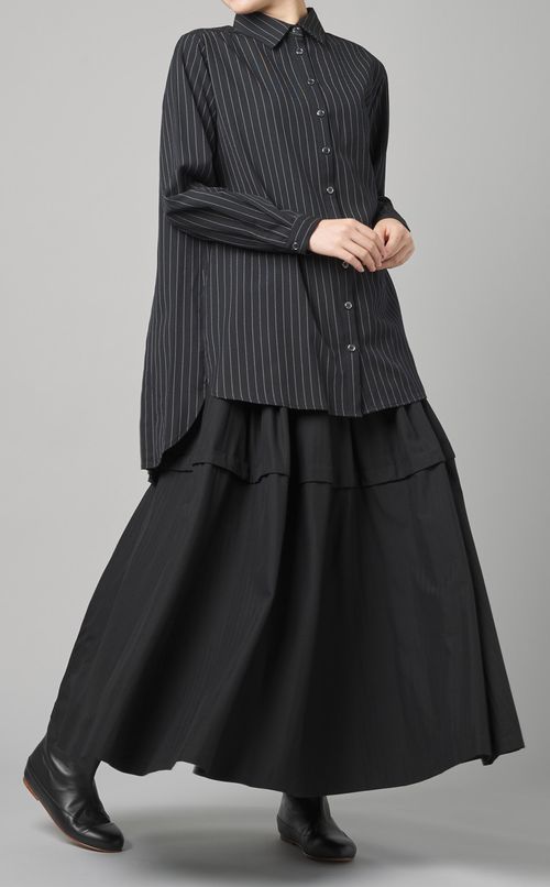 ストライプロングシャツ