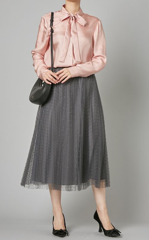 ボウタイロングスリーブブラウス