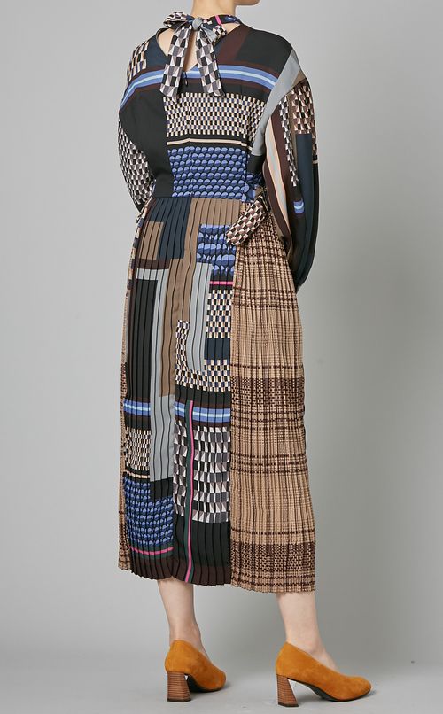 マルチプリントプリーツワンピース