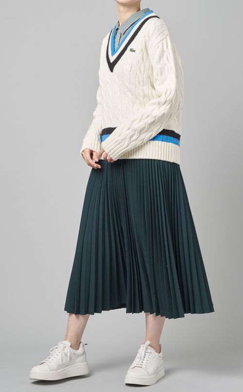 リブウエストプリーツスカート