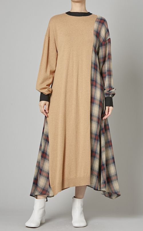 コンビネーションニットワンピース