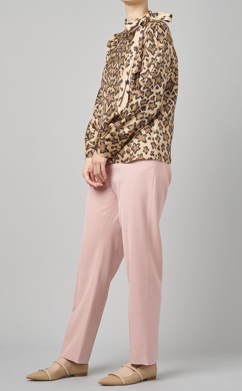 レオパードプリントブラウス