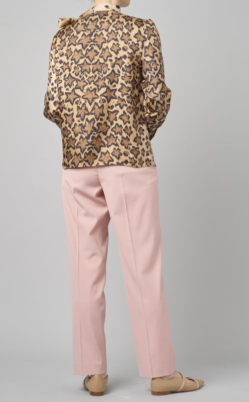 レオパードプリントブラウス