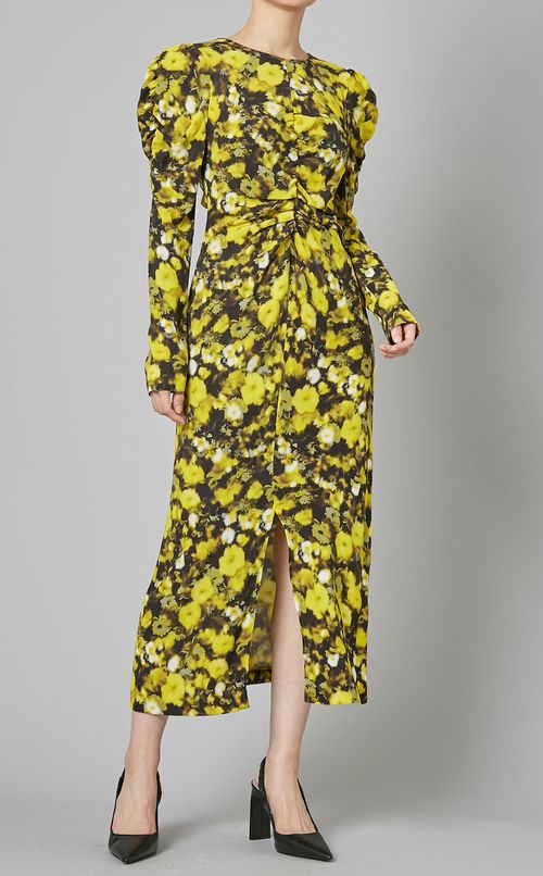 シャーリングプリントワンピース