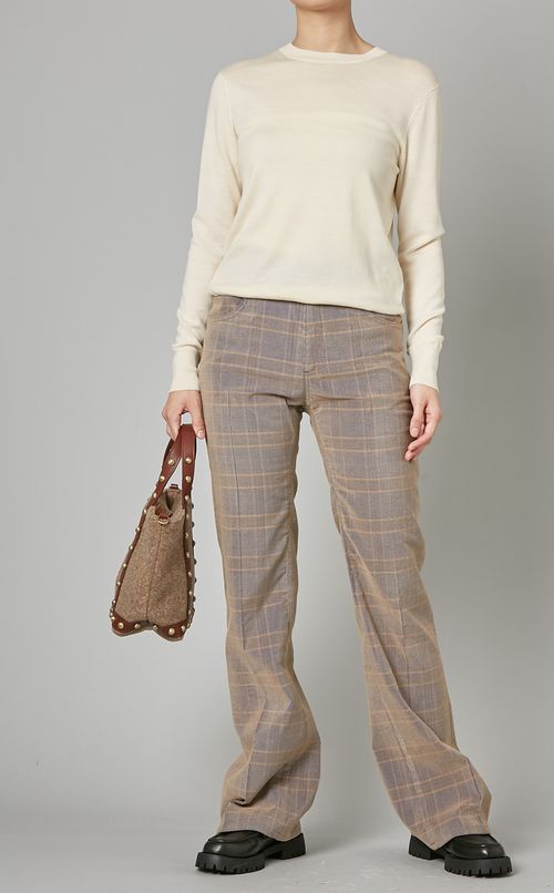 スタッズ付ウールミニトートバッグ