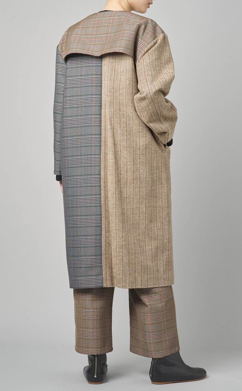 クレイジー切替ノーカラーコート