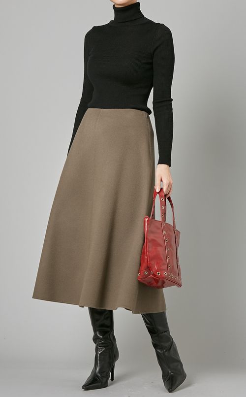 ウールダブルフェイスフレアスカート