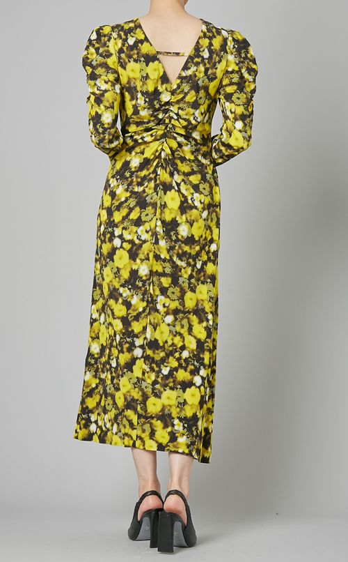 シャーリングプリントワンピース