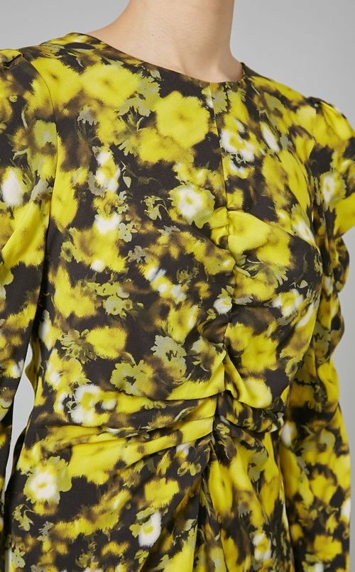 シャーリングプリントワンピース