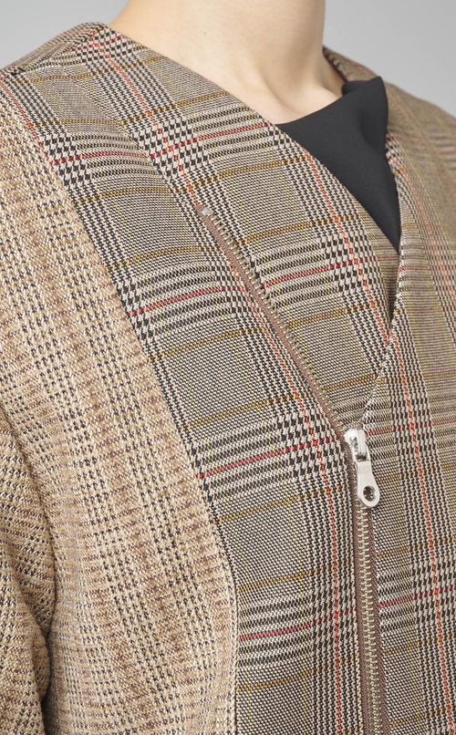 クレイジー切替ノーカラーコート