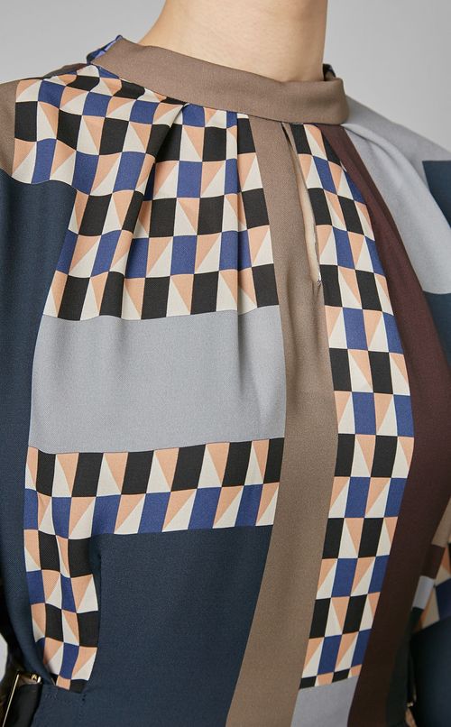 マルチプリントプリーツワンピース