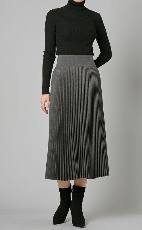 プリーツフランネルスカート