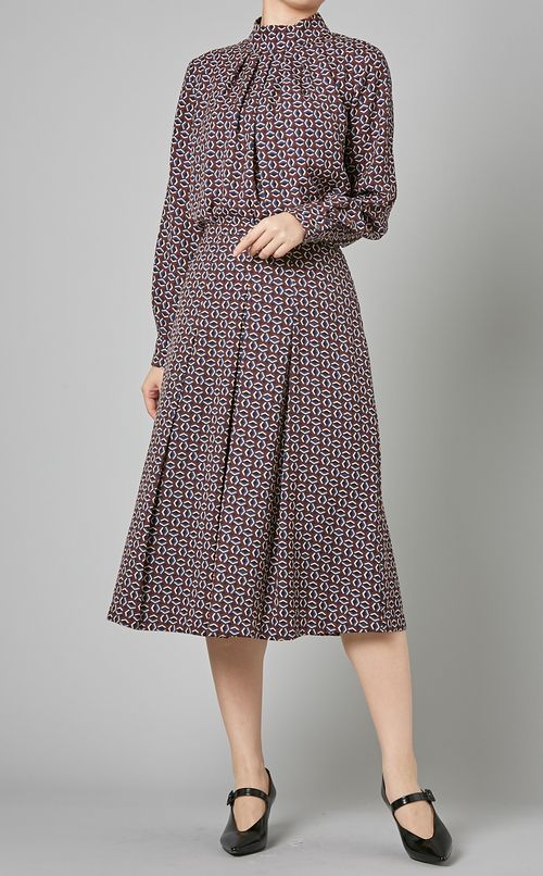 ジオメトリックボウタイブラウス