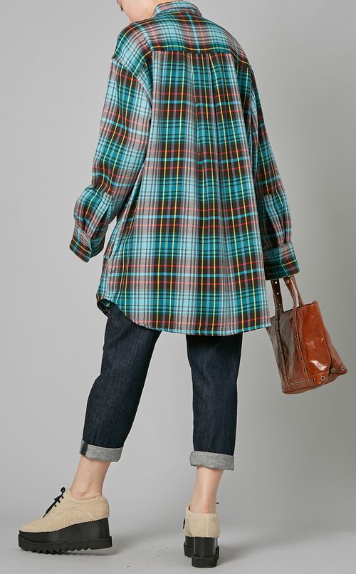 チェックコットンシャツ