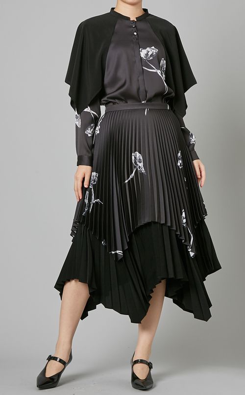 フラワープリントプリーツスカート