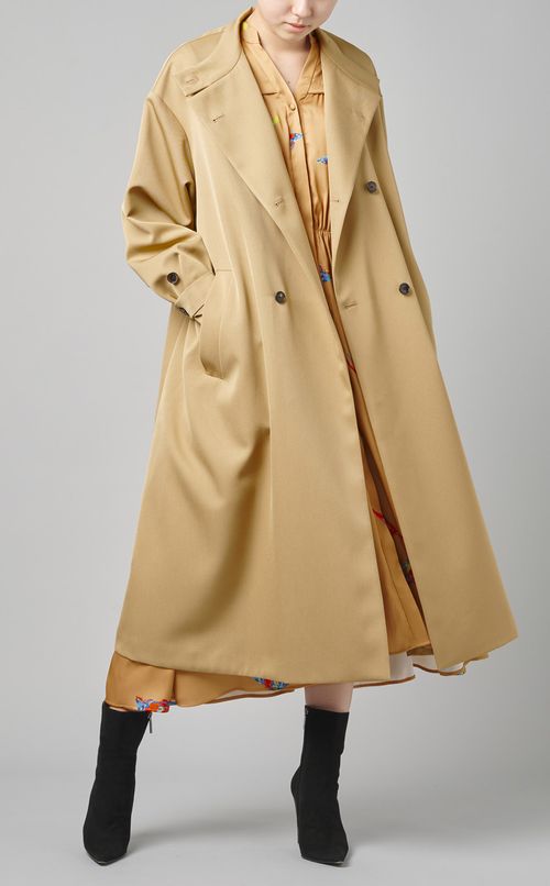 フラワープリントギャザーワンピース