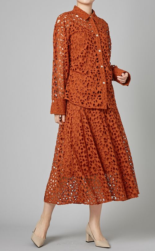 コットンレースフレアスカート