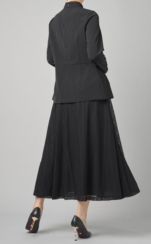 ランダムタックハイネックブラウス