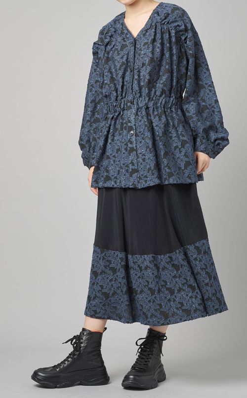 フラワージャガードスカート