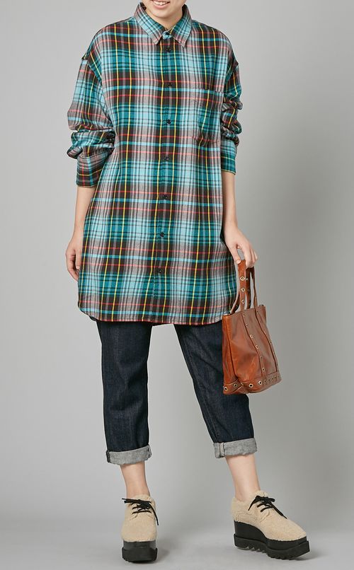 チェックコットンシャツ