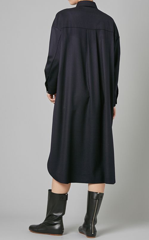 ウールシャツワンピース