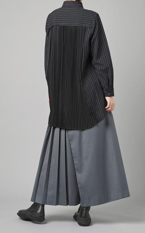 ストライプロングシャツ