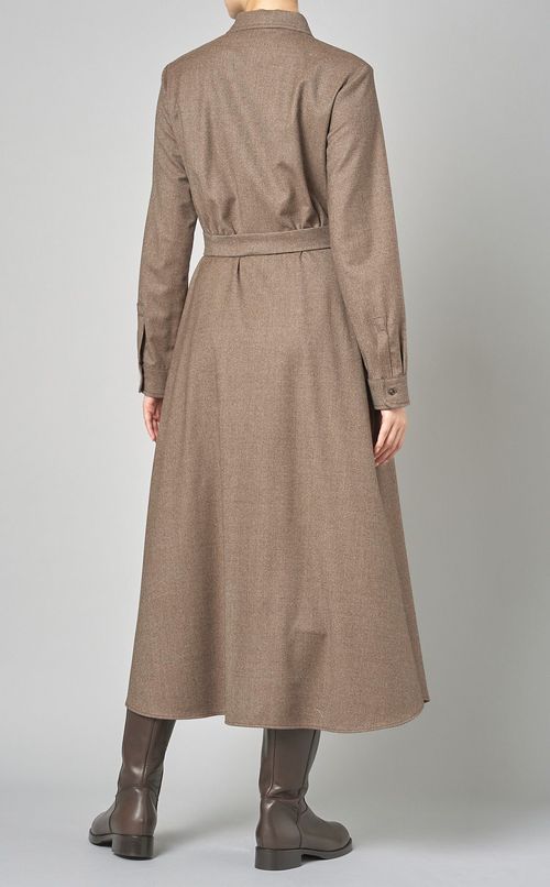 グレンチェックベルデッドシャツワンピース