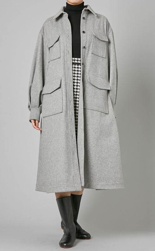 ウールシャツカラーコート