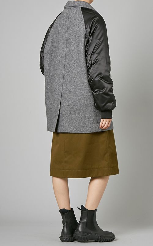 ヘリンボーンナイロンスリーブコート