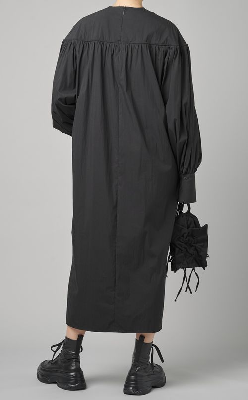 タイプライターギャザーロングワンピース