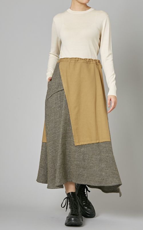パッチ切替フレアスカート