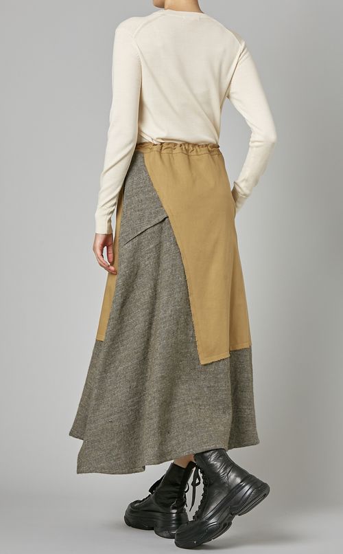 パッチ切替フレアスカート