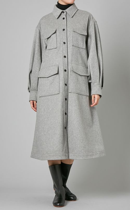 ウールシャツカラーコート