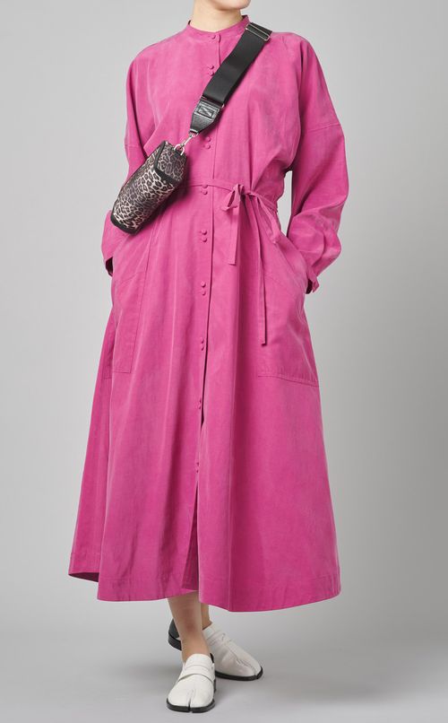 前開きロングワンピース