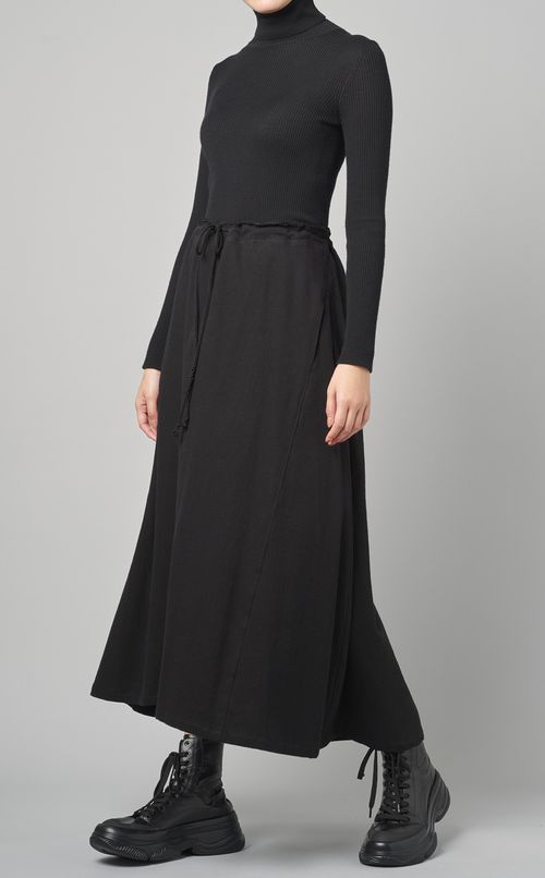 コットンリネンドローコードスカート