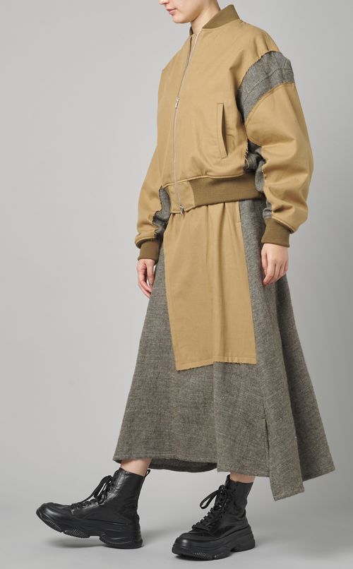 パッチ切替フレアスカート