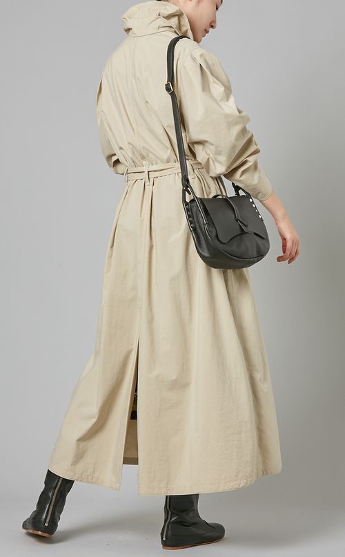フリルカラーロングトレンチコート