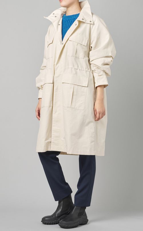 ウールクルーネックパフスリーブニット