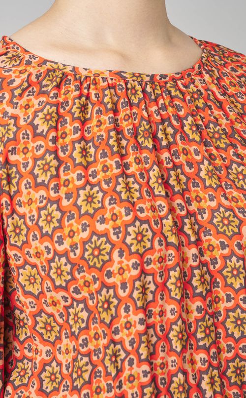 フォークロアプリントロングワンピース