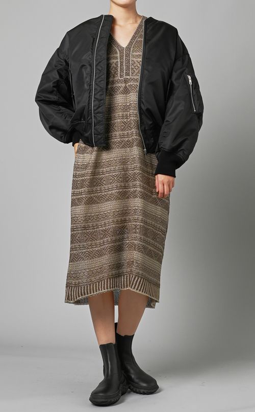 ジャガードニットワンピース