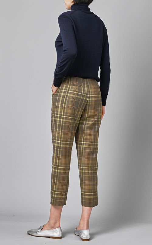 ウールチェックテーパードパンツ