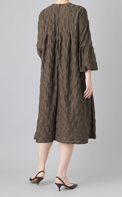 ジャガードバルーンスリーブドレス