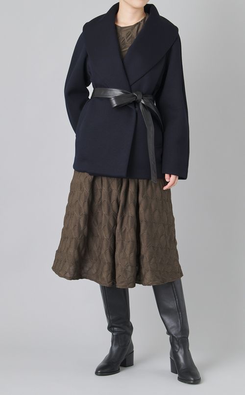 ジャガードバルーンスリーブドレス