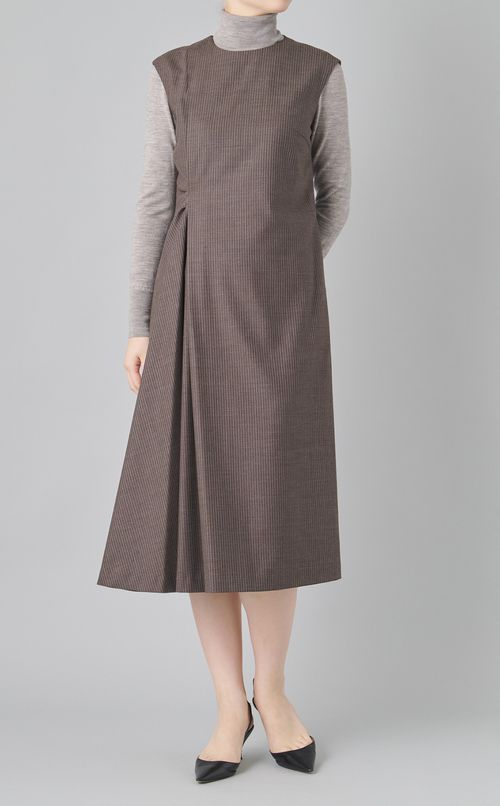 アシンメトリードレープワンピース