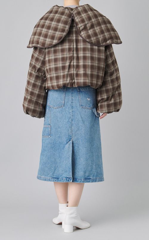 チェックプリントパフブルゾン