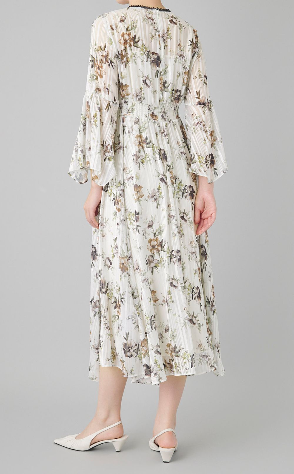 フラワープリントフレアワンピース
