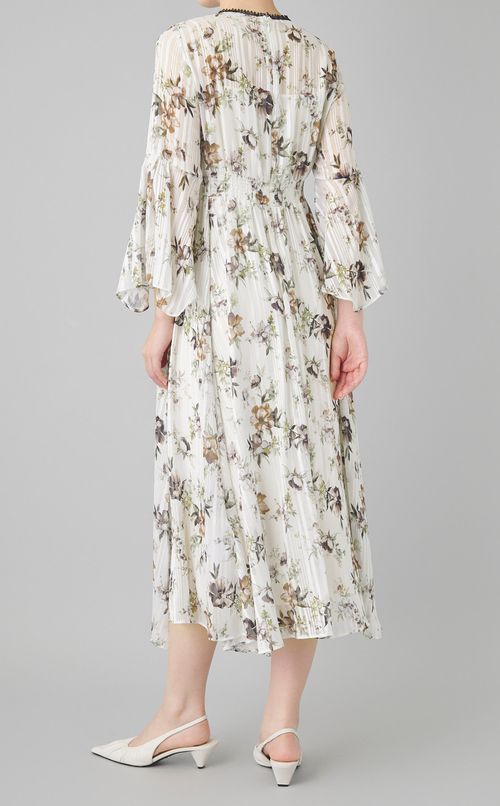 フラワープリントフレアワンピース