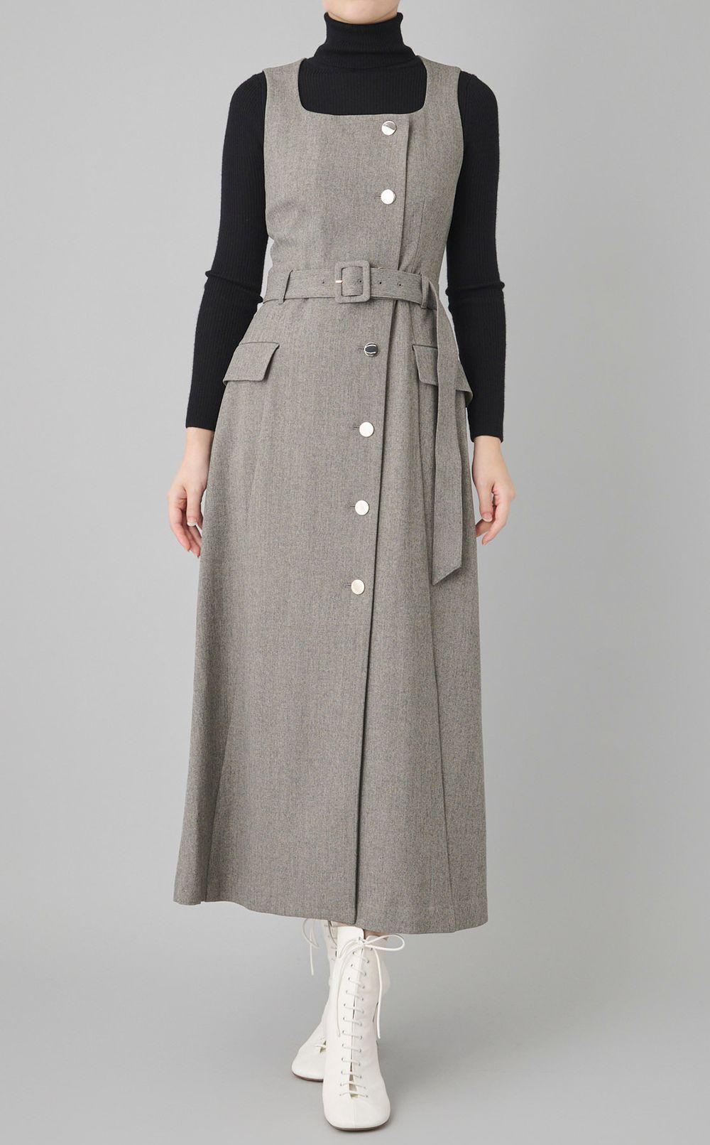 ダブルヘリンボーンジレワンピース